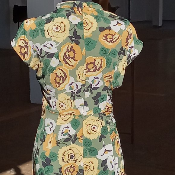 Donna Morgan yellow and green gathered wrap waist maxi dress - Picture 6 of 12